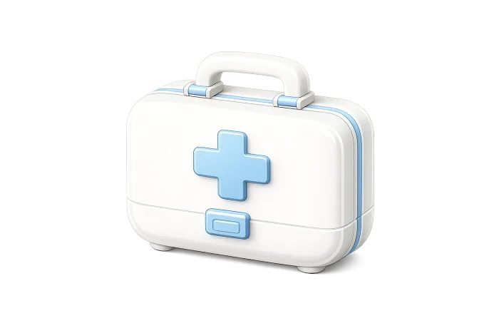 First aid kit representing urgent care